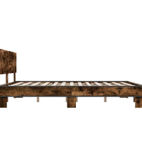 Bettgestell Räuchereiche 200x200 cm Holzwerkstoff und Metall