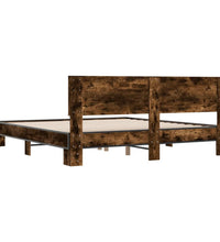 Bettgestell Räuchereiche 200x200 cm Holzwerkstoff und Metall