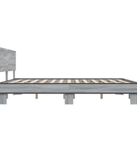 Bettgestell Grau Sonoma 200x200 cm Holzwerkstoff und Metall
