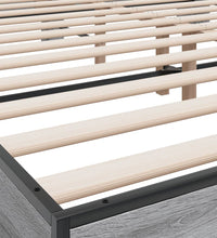 Bettgestell Grau Sonoma 200x200 cm Holzwerkstoff und Metall