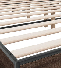 Bettgestell Braun Eichen-Optik 200x200 cm Holzwerkstoff Metall