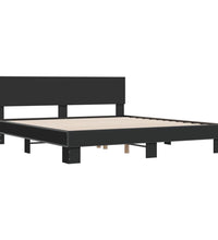 Bettgestell Schwarz 180x200 cm Holzwerkstoff und Metall