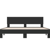 Bettgestell Schwarz 180x200 cm Holzwerkstoff und Metall
