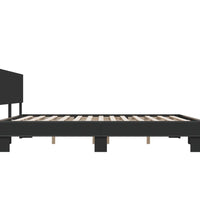 Bettgestell Schwarz 180x200 cm Holzwerkstoff und Metall