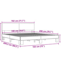 Bettgestell Schwarz 180x200 cm Holzwerkstoff und Metall