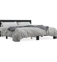Bettgestell Schwarz 180x200 cm Holzwerkstoff und Metall