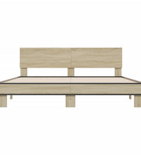 Bettgestell Sonoma-Eiche 180x200 cm Holzwerkstoff und Metall