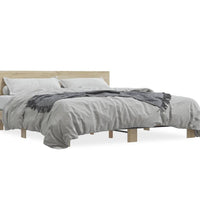 Bettgestell Sonoma-Eiche 180x200 cm Holzwerkstoff und Metall