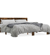 Bettgestell Räuchereiche 180x200 cm Holzwerkstoff und Metall