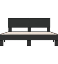 Bettgestell Schwarz 160x200 cm Holzwerkstoff und Metall