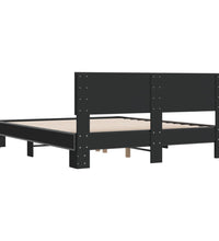 Bettgestell Schwarz 160x200 cm Holzwerkstoff und Metall
