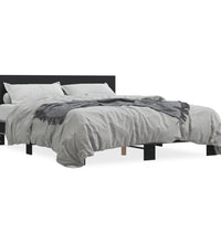 Bettgestell Schwarz 160x200 cm Holzwerkstoff und Metall