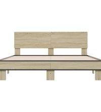Bettgestell Sonoma-Eiche 160x200 cm Holzwerkstoff und Metall