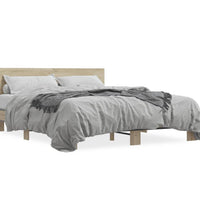 Bettgestell Sonoma-Eiche 160x200 cm Holzwerkstoff und Metall