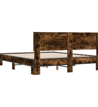 Bettgestell Räuchereiche 160x200 cm Holzwerkstoff und Metall