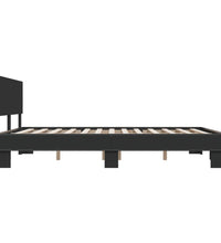Bettgestell Schwarz 150x200 cm Holzwerkstoff und Metall