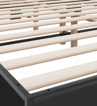 Bettgestell Schwarz 150x200 cm Holzwerkstoff und Metall