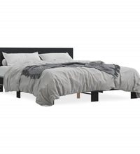 Bettgestell Schwarz 150x200 cm Holzwerkstoff und Metall