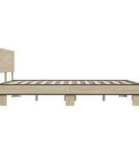 Bettgestell Sonoma-Eiche 150x200 cm Holzwerkstoff und Metall