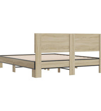 Bettgestell Sonoma-Eiche 150x200 cm Holzwerkstoff und Metall