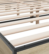 Bettgestell Sonoma-Eiche 150x200 cm Holzwerkstoff und Metall