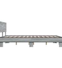 Bettgestell Grau Sonoma 150x200 cm Holzwerkstoff und Metall