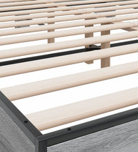Bettgestell Grau Sonoma 150x200 cm Holzwerkstoff und Metall