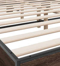 Bettgestell Braun Eichen-Optik 150x200 cm Holzwerkstoff Metall