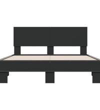 Bettgestell Schwarz 140x200 cm Holzwerkstoff und Metall