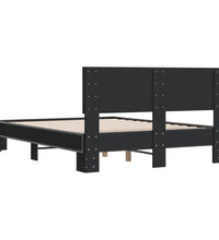 Bettgestell Schwarz 140x200 cm Holzwerkstoff und Metall
