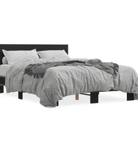 Bettgestell Schwarz 140x200 cm Holzwerkstoff und Metall