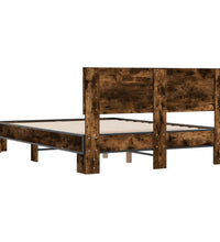 Bettgestell Räuchereiche 140x200 cm Holzwerkstoff und Metall