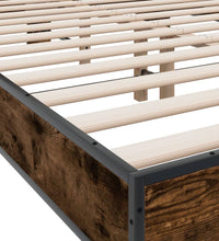 Bettgestell Räuchereiche 140x200 cm Holzwerkstoff und Metall