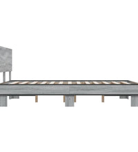 Bettgestell Grau Sonoma 140x200 cm Holzwerkstoff und Metall