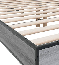 Bettgestell Grau Sonoma 140x200 cm Holzwerkstoff und Metall