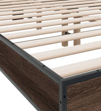 Bettgestell Braun Eichen-Optik 140x200 cm Holzwerkstoff Metall