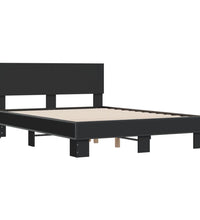Bettgestell Schwarz 120x200 cm Holzwerkstoff und Metall