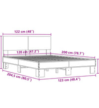Bettgestell Schwarz 120x200 cm Holzwerkstoff und Metall