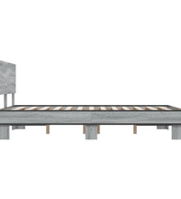 Bettgestell Grau Sonoma 120x200 cm Holzwerkstoff und Metall