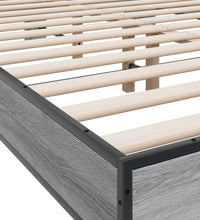 Bettgestell Grau Sonoma 120x200 cm Holzwerkstoff und Metall