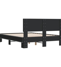 Bettgestell Schwarz 120x190 cm Holzwerkstoff und Metall