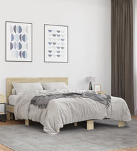 Bettgestell Sonoma-Eiche 120x190 cm Holzwerkstoff und Metall