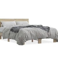 Bettgestell Sonoma-Eiche 120x190 cm Holzwerkstoff und Metall