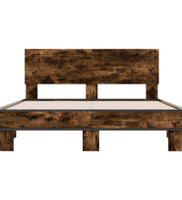 Bettgestell Räuchereiche 120x190 cm Holzwerkstoff und Metall