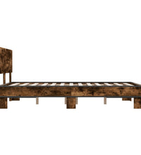 Bettgestell Räuchereiche 120x190 cm Holzwerkstoff und Metall