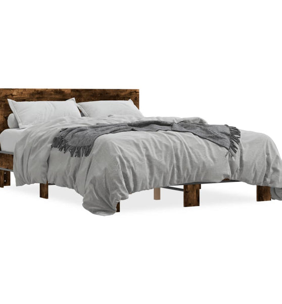 Bettgestell Räuchereiche 120x190 cm Holzwerkstoff und Metall