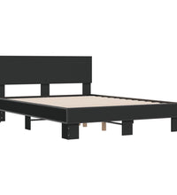 Bettgestell Schwarz 135x190 cm Holzwerkstoff und Metall