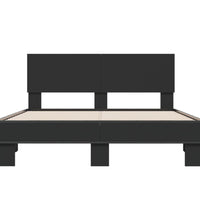 Bettgestell Schwarz 135x190 cm Holzwerkstoff und Metall