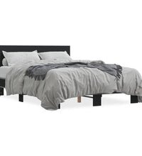 Bettgestell Schwarz 135x190 cm Holzwerkstoff und Metall