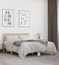 Bettgestell Sonoma-Eiche 135x190 cm Holzwerkstoff und Metall
